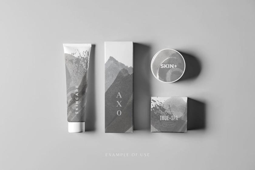 背景素材-黑白色墨水水彩毛笔纹理笔刷形状PNG素材 图片素材 sucaiwan.com