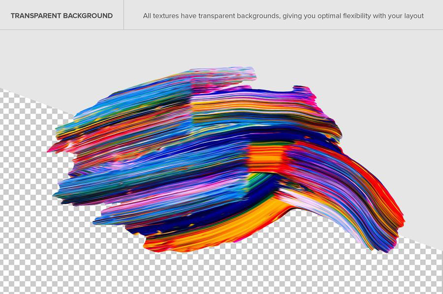 PNG素材-抽象缤纷油画颜料混色肌理效果PNG素材及PS笔刷 图片素材 sucaiwan.com