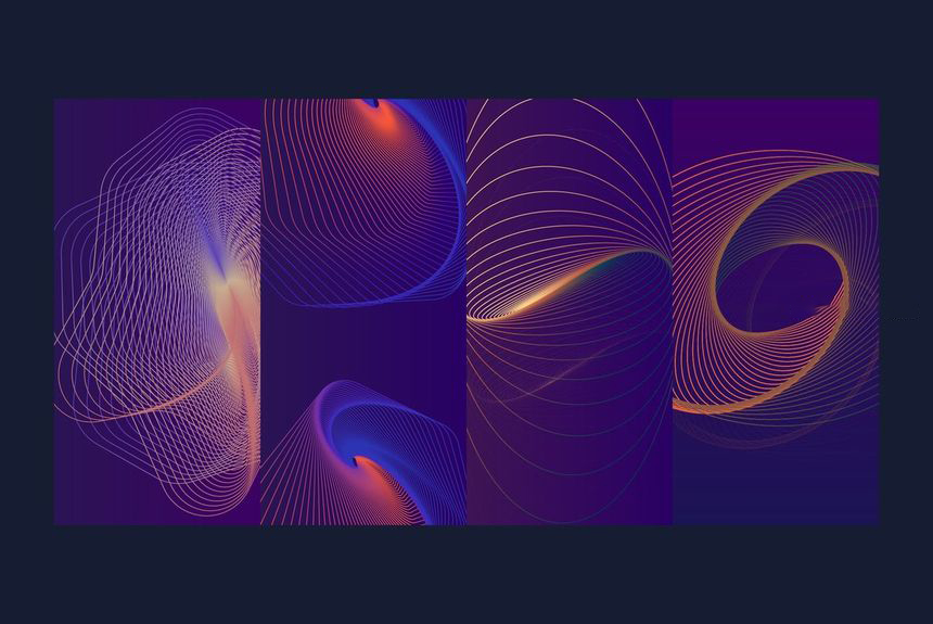 设计素材-3D抽象几何线条造型矢量图形素材 图片素材 sucaiwan.com