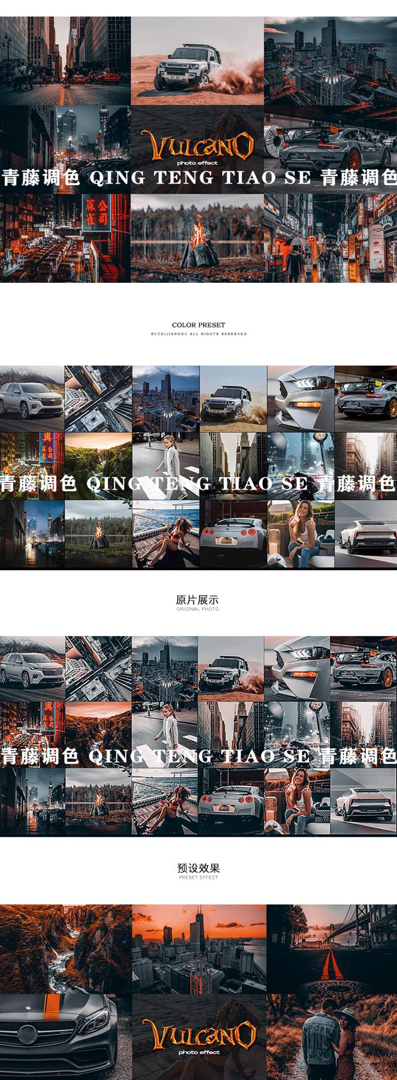 8款ins工业风未来科幻重金属城市夜景街拍LR/PS滤镜PR/FCPX达芬奇LUT 插件预设 sucaiwan.com