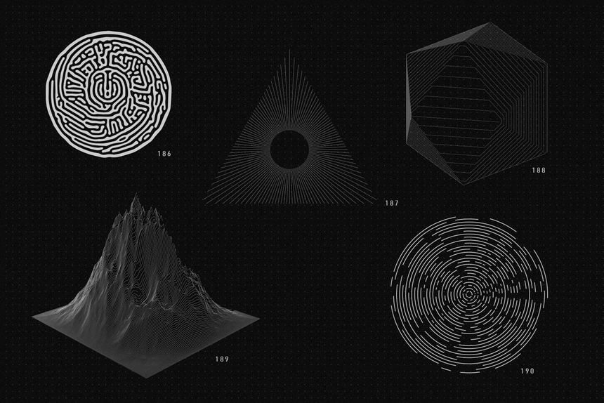 PNG素材-200款不规则几何图形矢量素材合集 图片素材 sucaiwan.com