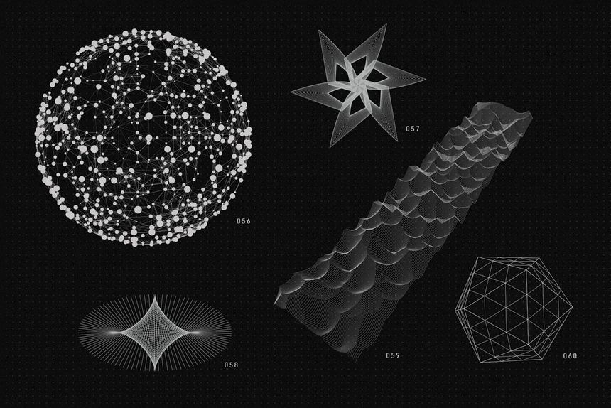 PNG素材-200款不规则几何图形矢量素材合集 图片素材 sucaiwan.com