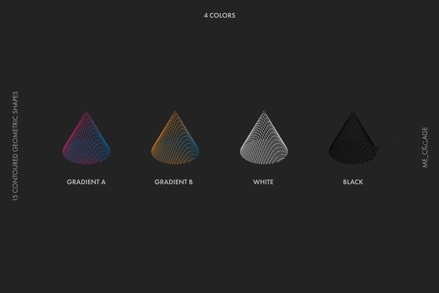 PNG素材-抽象线条构成的3d几何形状矢量及PNG素材 图片素材 sucaiwan.com