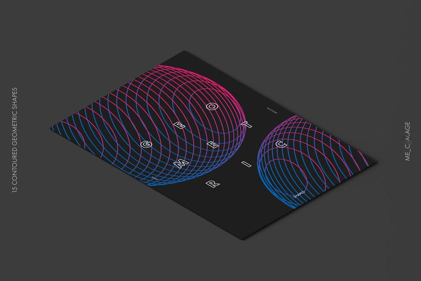 PNG素材-抽象线条构成的3d几何形状矢量及PNG素材 图片素材 sucaiwan.com