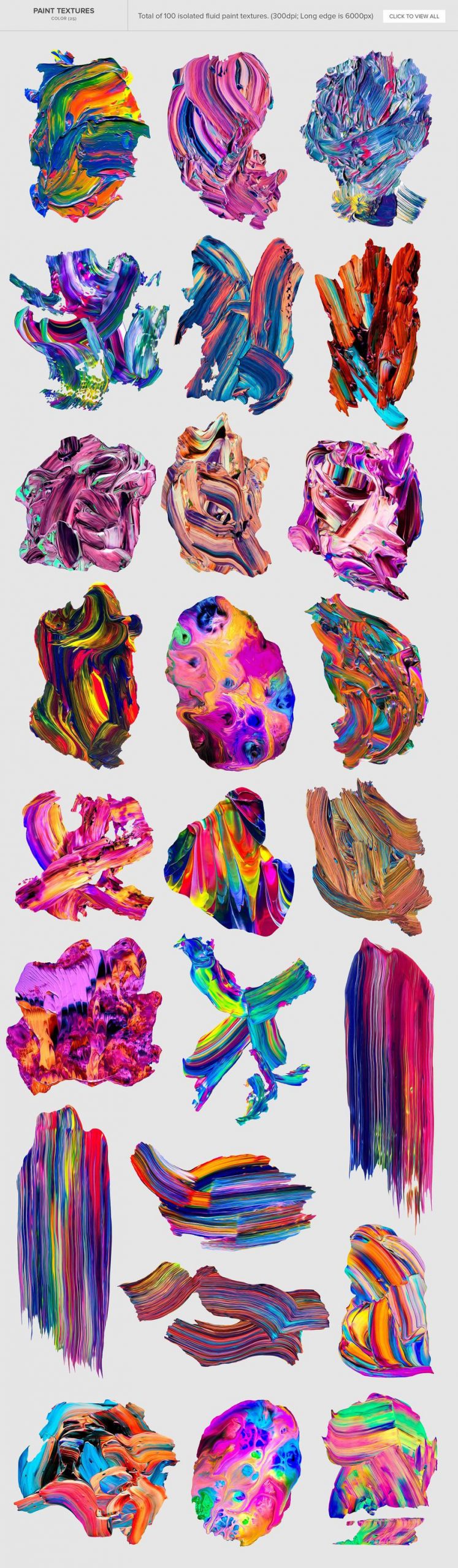 PNG素材-抽象缤纷油画颜料混色肌理效果PNG素材及PS笔刷 图片素材 sucaiwan.com