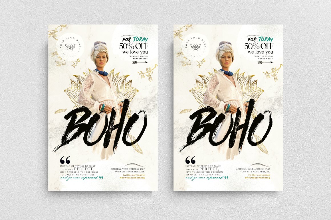 海报模板-100款时尚新潮传单海报PSD设计模板 图片素材 sucaiwan.com