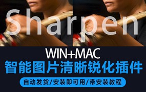 PS插件：抖动失焦模糊修复图片Sharpen清晰AI插件win汉化3.2.1mac topaz