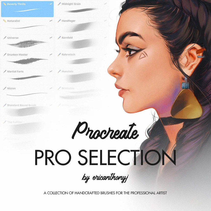 Procreate笔刷-专业的人像铅笔墨水钢笔圆形毛发噪点纹理插画笔刷素材包 笔刷资源 sucaiwan.com