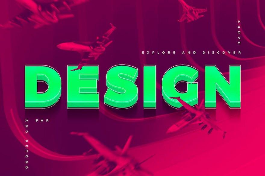 PSD模板-高品质3D立体文字海报设计模板 图片素材 sucaiwan.com