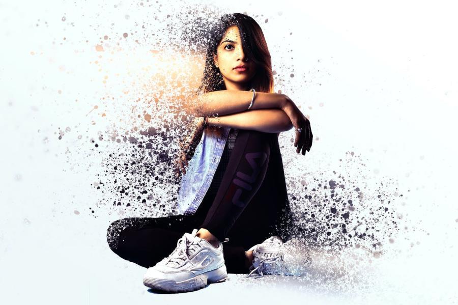 PSD模板-油漆飞溅分散效果PSD照片特效模板 图片素材 sucaiwan.com