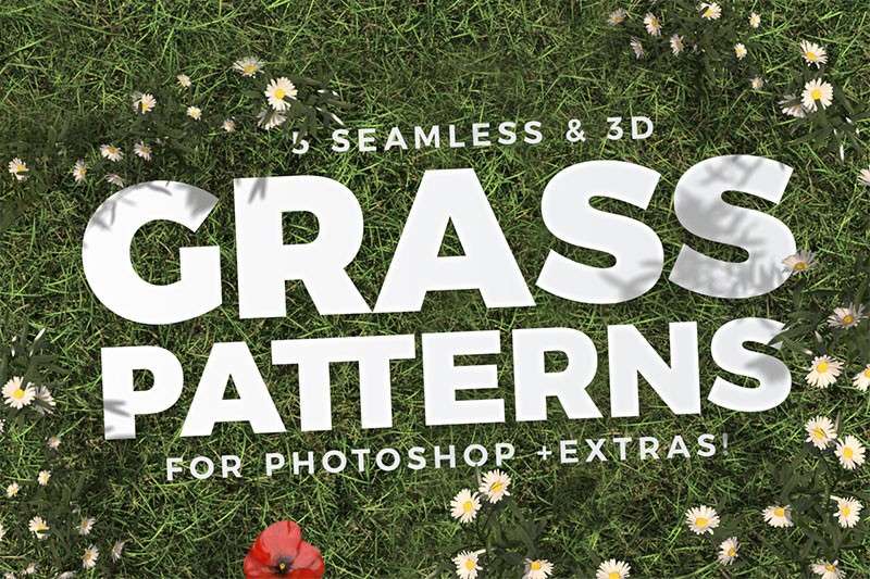 高清无缝草坪背景图案，PAT格式 图片素材 sucaiwan.com