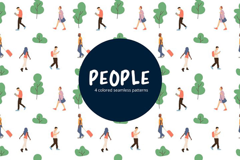 文艺青年矢量无缝背景，AI源文件 图片素材 sucaiwan.com