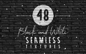 48款黑白砖墙无缝纹理