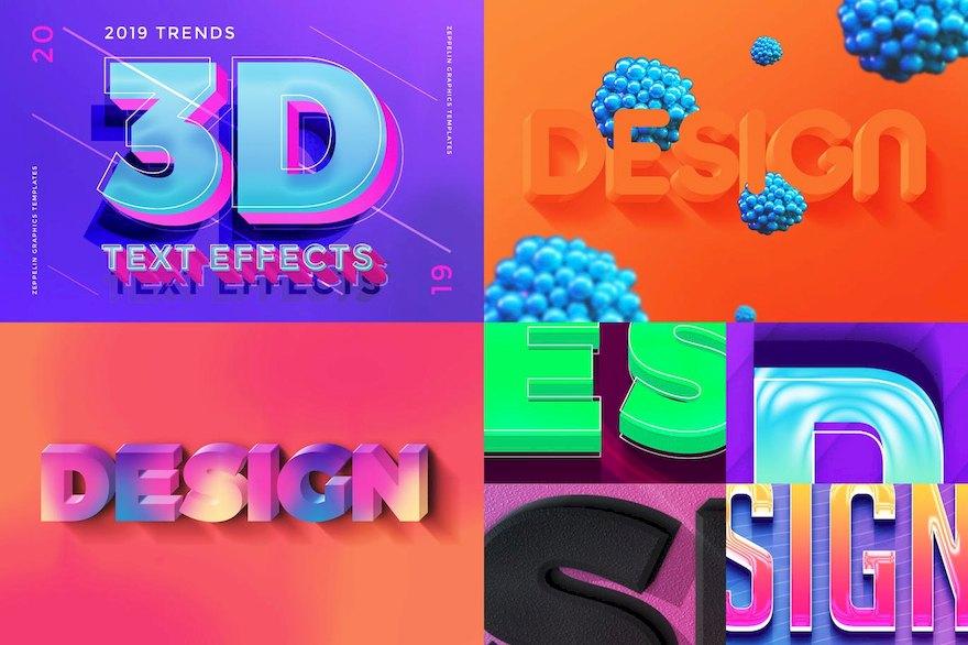 PSD模板-高品质3D立体文字海报设计模板 图片素材 sucaiwan.com