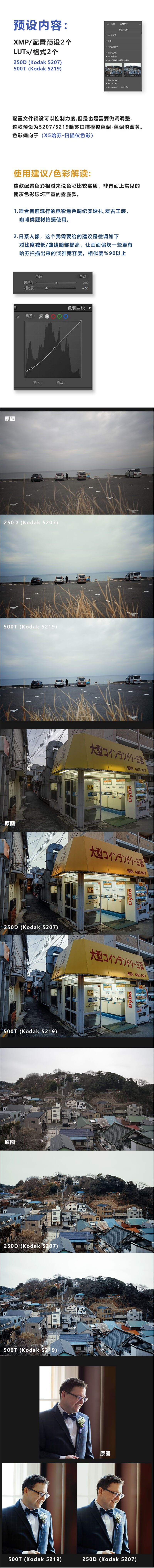 LR预设扫描仪X5哈苏5207电影5219胶片PS配置文件LUT滤镜PR/FCPX 插件预设 sucaiwan.com
