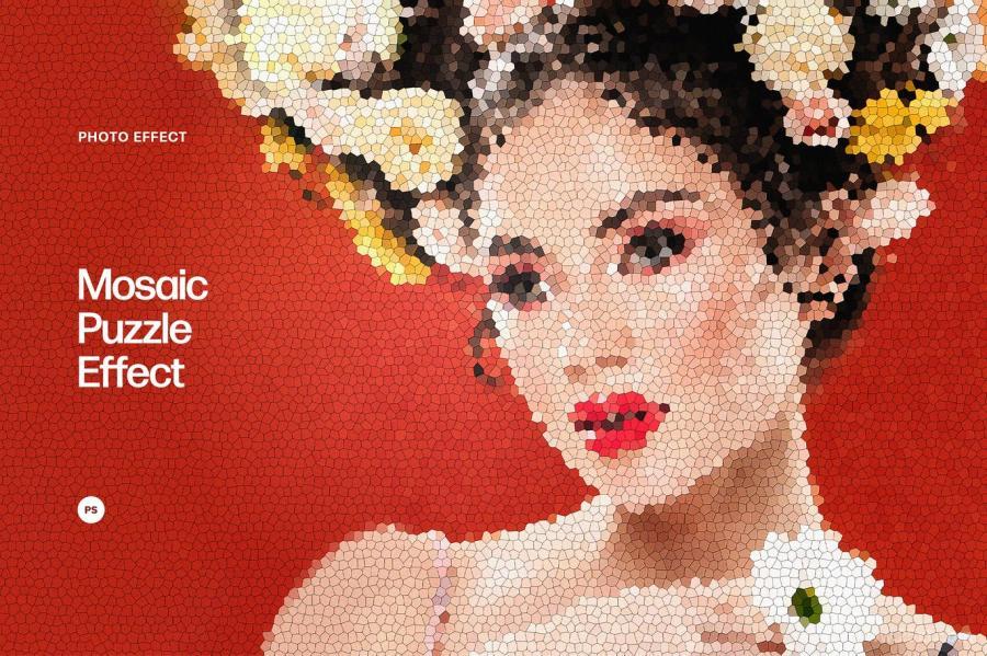 PSD模板-马赛克拼图照片效果PSD图层样式模板 图片素材 sucaiwan.com