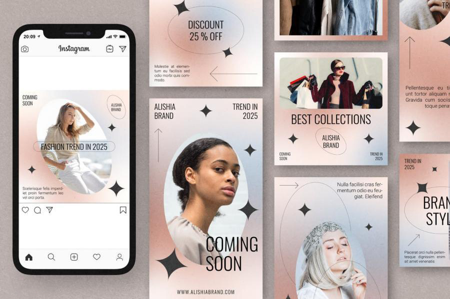 PSD模板-时尚酸性元素风格海报设计PS模板 图片素材 sucaiwan.com