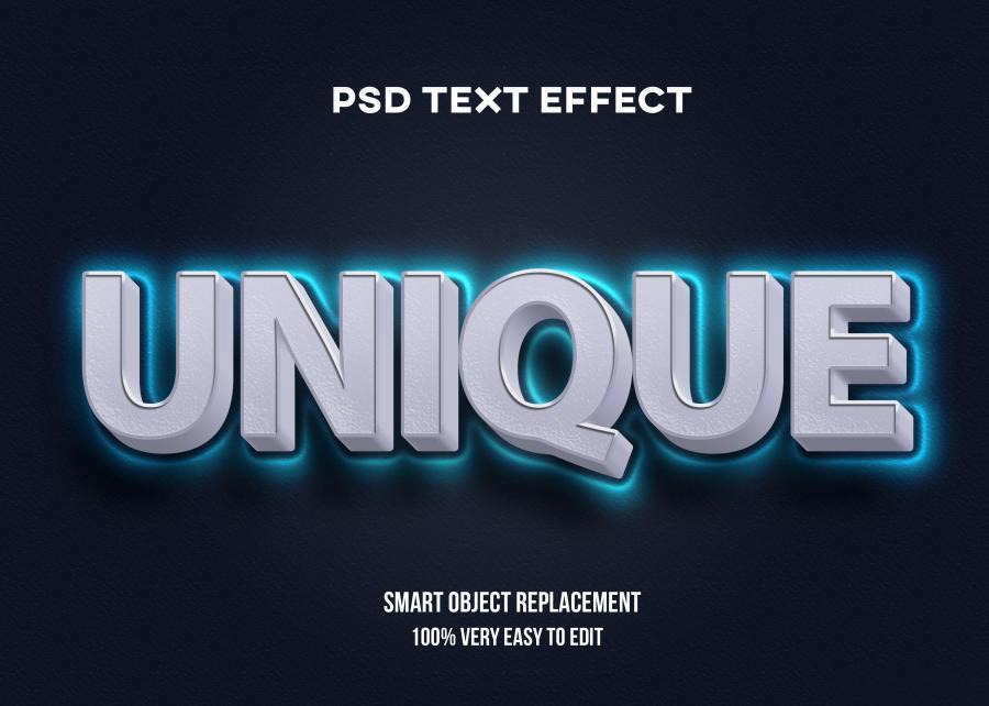 PSD模板-3D立体Logo标题特效文字PS样机模板 图片素材 sucaiwan.com