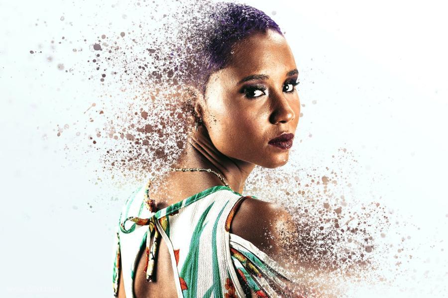 PSD模板-油漆飞溅分散效果PSD照片特效模板 图片素材 sucaiwan.com