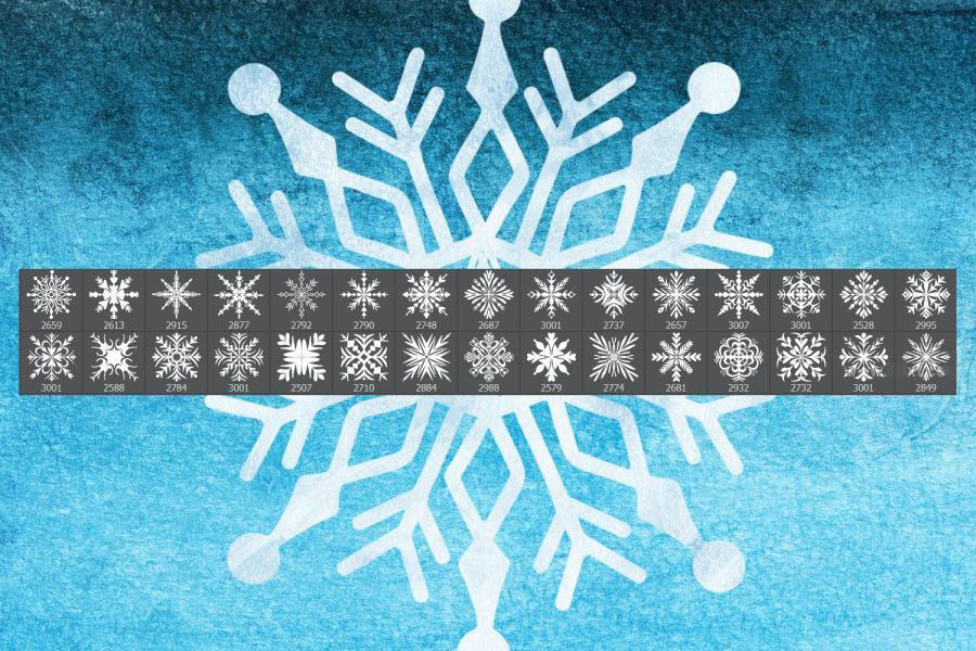 笔刷资源-冬季主题雪花图案PS和Procreate笔刷设计素材 笔刷资源 sucaiwan.com