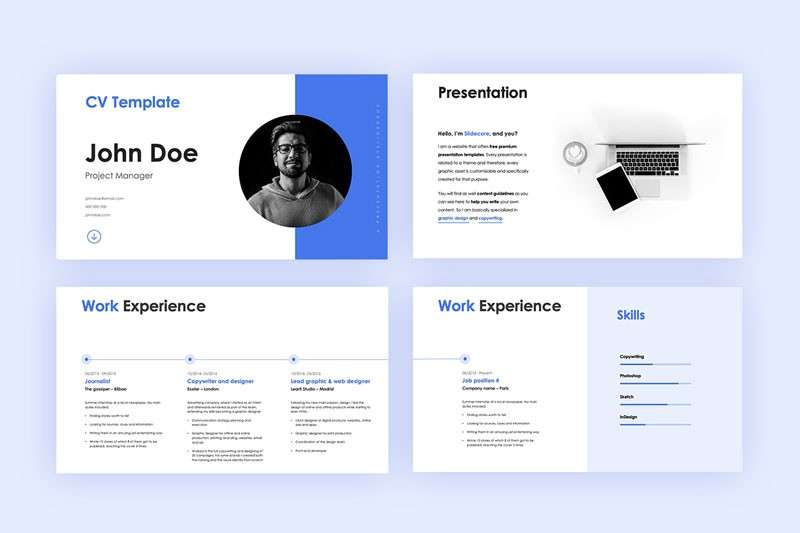 简洁大气的个人简历PPT模板 样机素材 sucaiwan.com