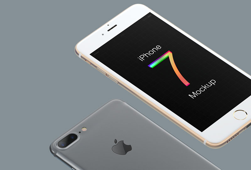 iPhone7 多角度展示图，PSD分层源文件 样机素材 sucaiwan.com