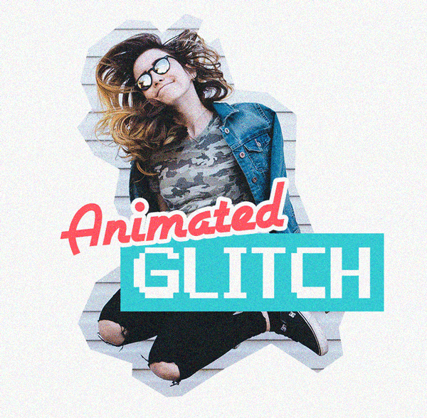 抖音故障效果GIF图，PS动作 插件预设 sucaiwan.com