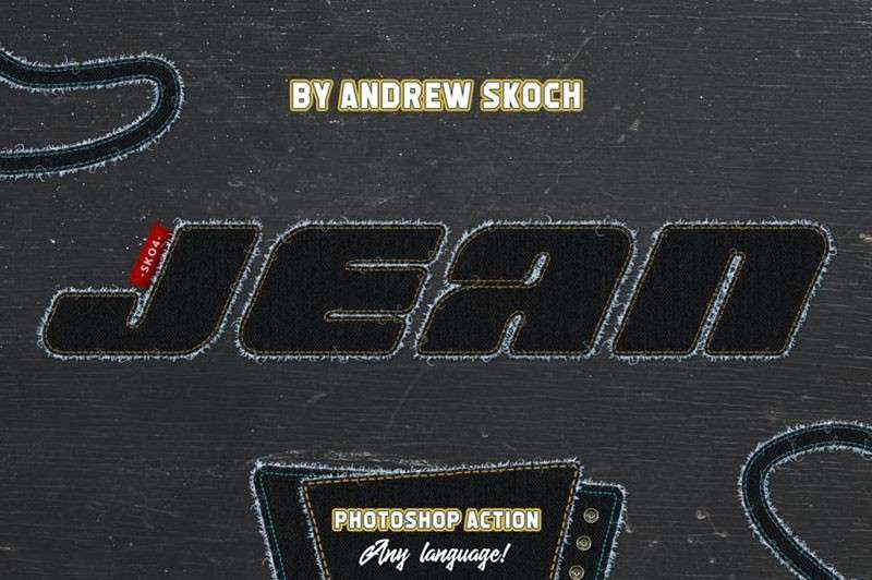 牛仔裤布料质感效果PS动作 插件预设 sucaiwan.com