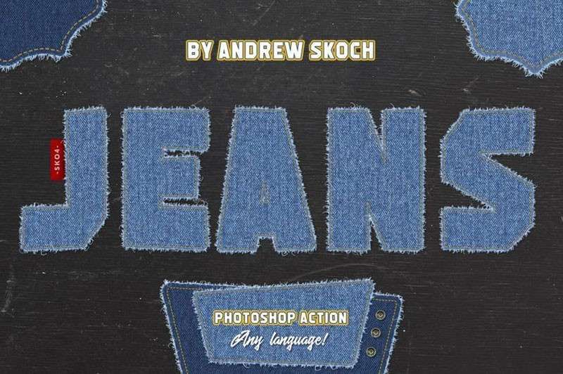 牛仔裤布料质感效果PS动作 插件预设 sucaiwan.com