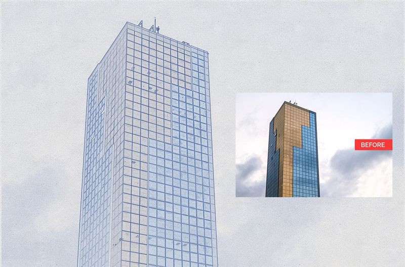 建筑手绘线稿效果PS动作 插件预设 sucaiwan.com