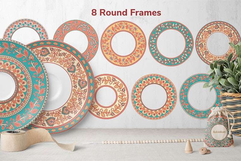 100+印度的传统服饰花纹图案，AI PNG格式 图片素材 sucaiwan.com