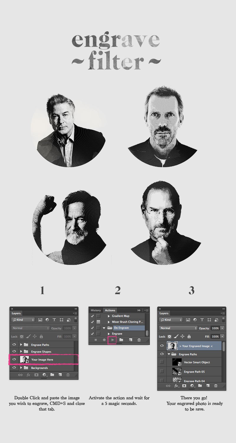 钞票雕刻画效果Photoshop动作 插件预设 第1张-素材湾丨精选海外优质设计素材资源 钞票雕刻画效果Photoshop动作 插件预设 sucaiwan.com