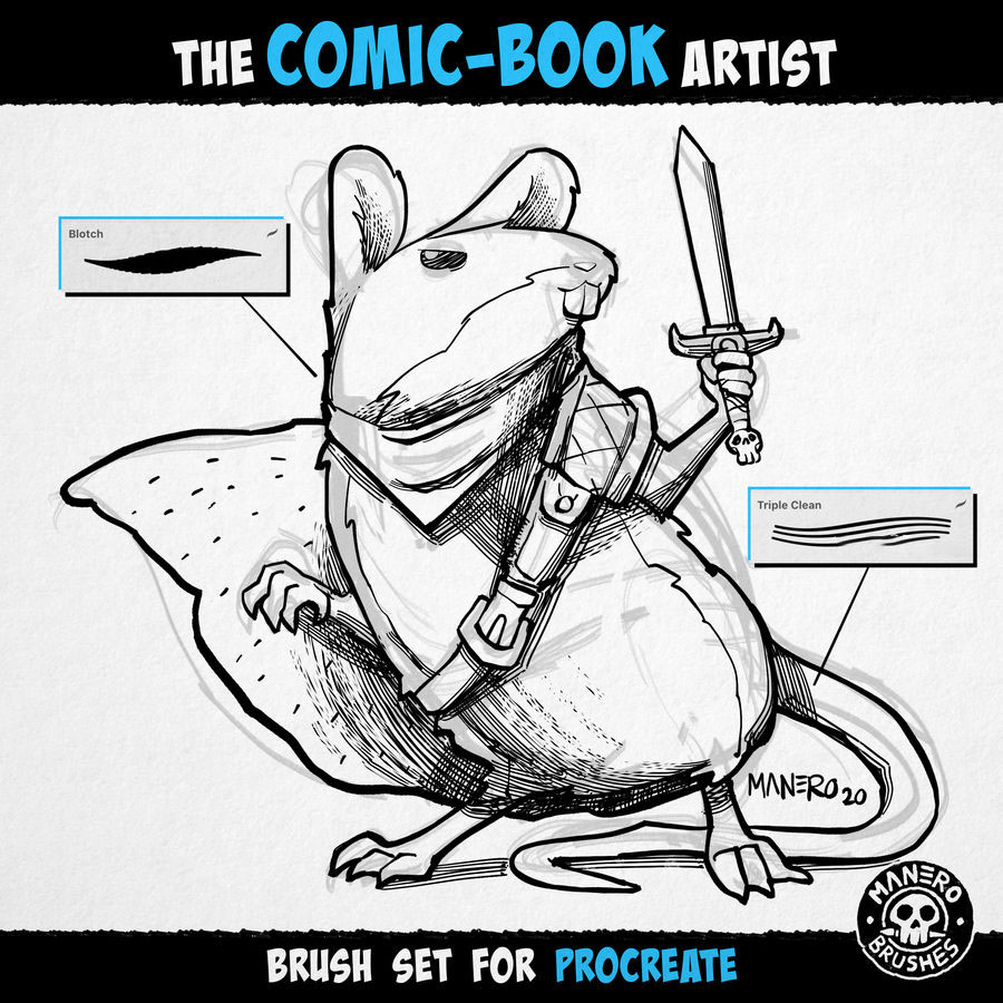 Procreate笔刷-漫画插画素描铅笔线稿着色填充笔刷素材 笔刷资源 sucaiwan.com