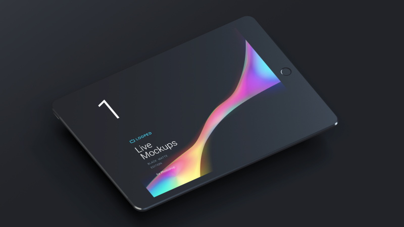 苹果产品黑色多角度样机展示模板，PSD格式 样机素材 sucaiwan.com