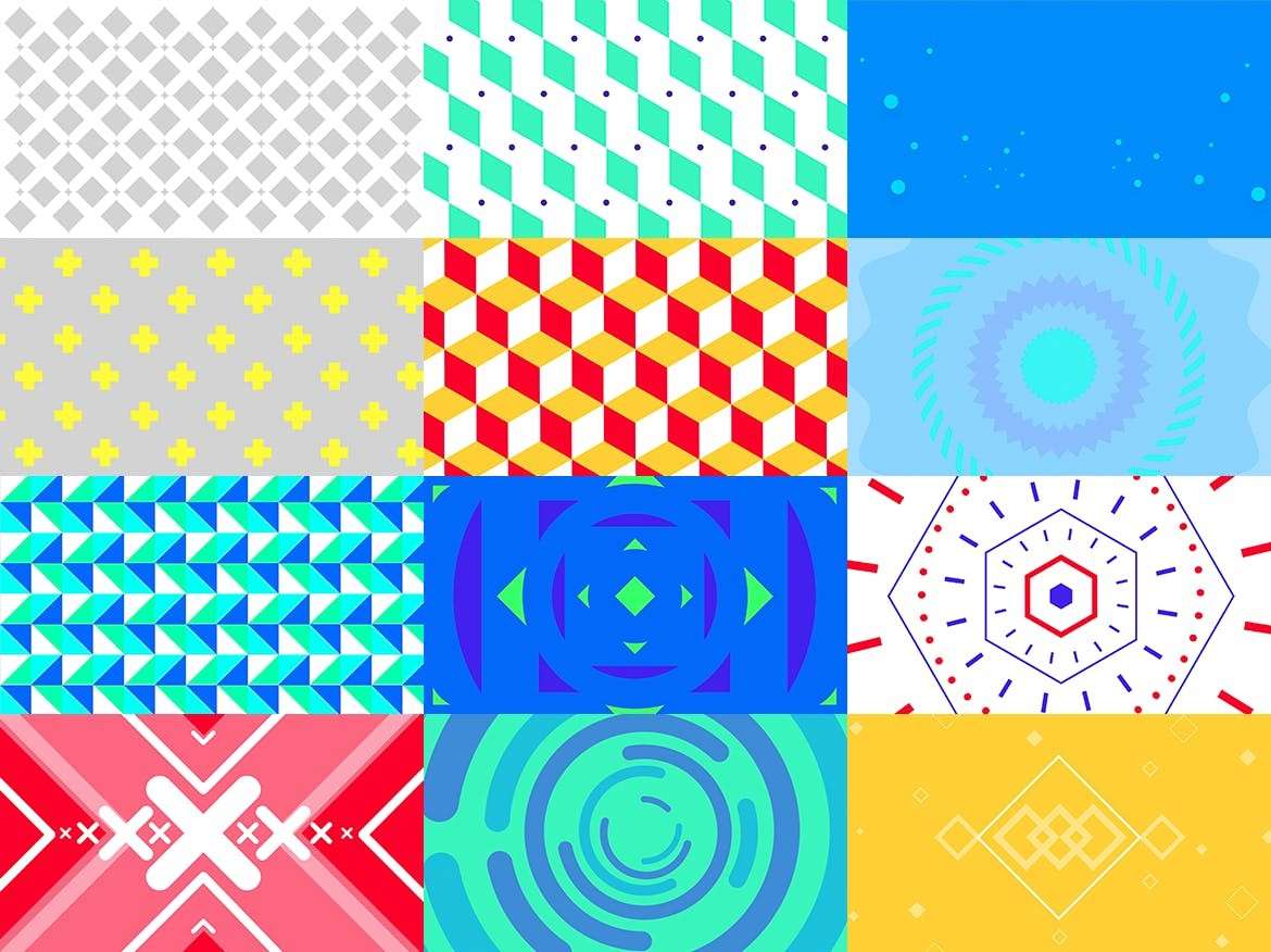 100个复古孟菲斯渐变图案背景素材PSD 图片素材 sucaiwan.com