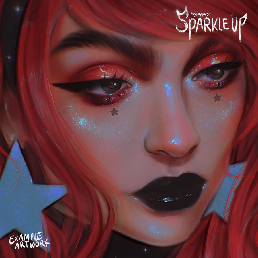 Procreate笔刷-人像闪亮纹理效果插画笔刷素材 笔刷资源 sucaiwan.com