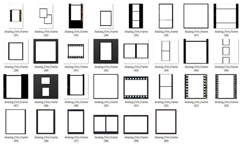 30个模拟胶片相框背景素材PNG 图片素材 sucaiwan.com