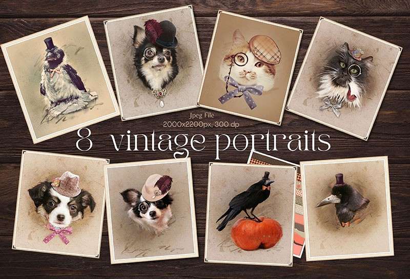 110+复古手工艺品拼贴手帐PNG免抠素材 图片素材 sucaiwan.com