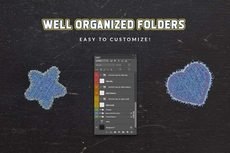 牛仔裤布料质感效果PS动作 插件预设 sucaiwan.com