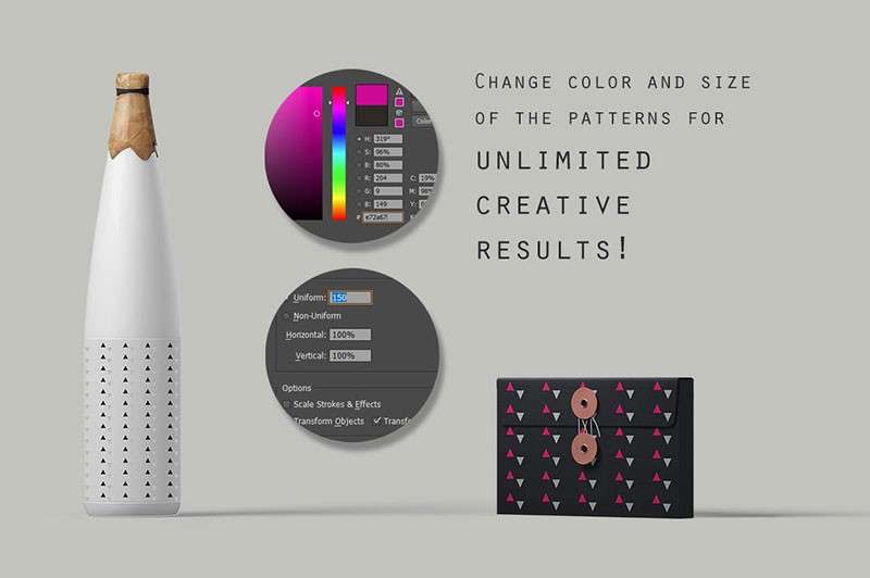 极简几何图形无缝包装图案，AI PNG格式 图片素材 sucaiwan.com