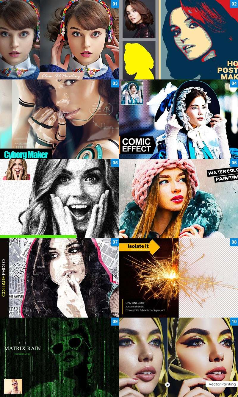 30款人像照片处理Photoshop动作合集 插件预设 sucaiwan.com