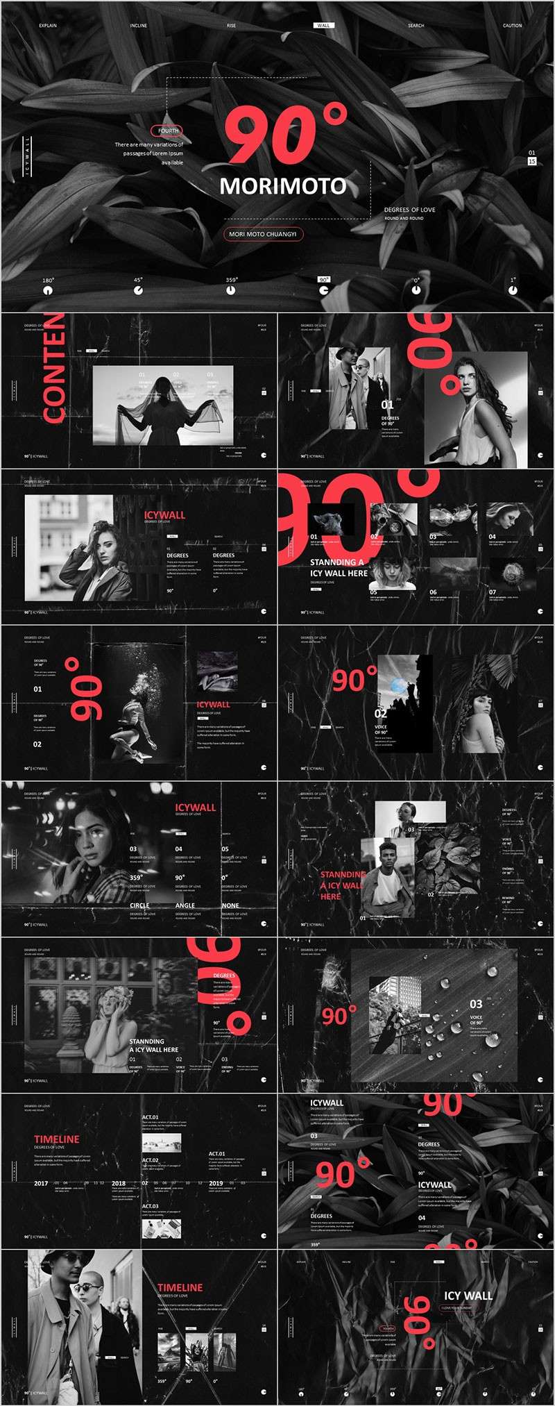 2套黑色欧美杂志风PPT模板 样机素材 sucaiwan.com