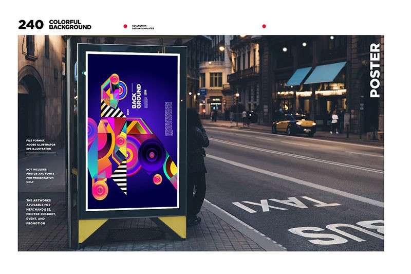 240张多彩抽象几何矢量背景图案，AI源文件 图片素材 sucaiwan.com