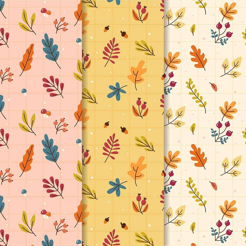 12套秋季无缝背景图案，AI源文件 图片素材 sucaiwan.com