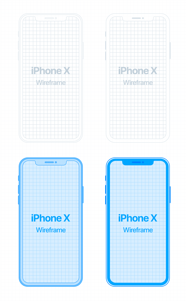 iPhone X 线稿样机，PSD源文件 样机素材 sucaiwan.com