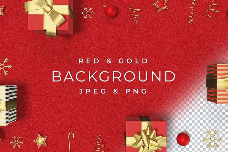 3D圣诞主题背景图，JPG PNG格式 图片素材 sucaiwan.com