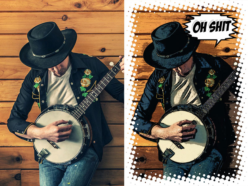 真人照片转手绘效果 Photoshop动作 插件预设 sucaiwan.com