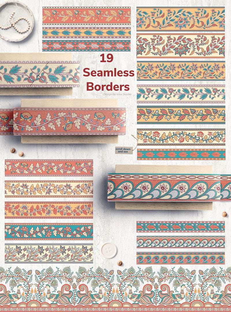 100+印度的传统服饰花纹图案，AI PNG格式 图片素材 sucaiwan.com