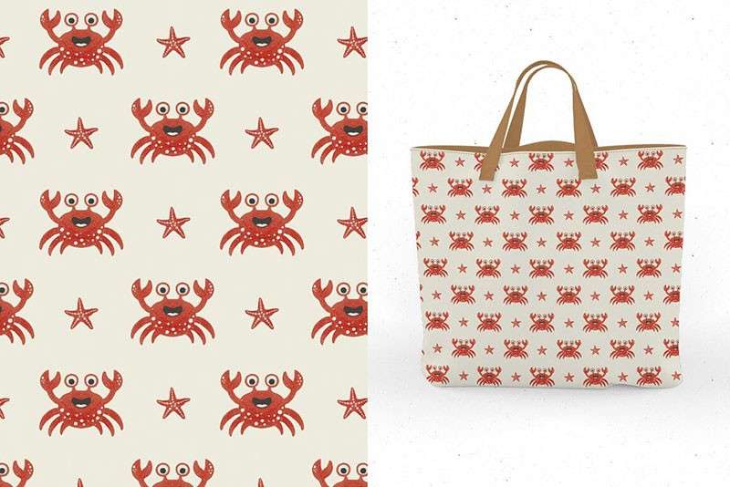 海洋主题无缝背景图案，JPG、PNG、TIF格式 图片素材 sucaiwan.com