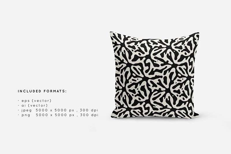 6种斑点波纹印花图案，AI源文件 图片素材 sucaiwan.com